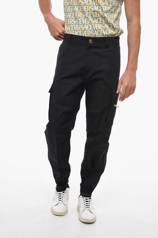 Cotton Cargo Pants with Jewel Drawstring