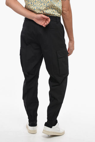 Cotton Cargo Pants with Jewel Drawstring