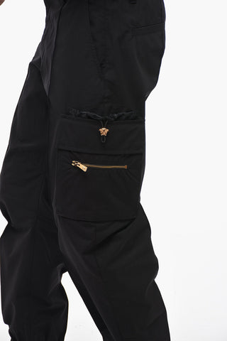 Cotton Cargo Pants with Jewel Drawstring
