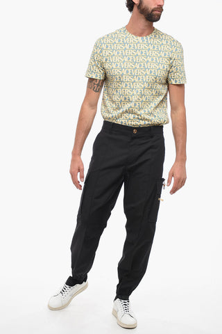 Cotton Cargo Pants with Jewel Drawstring
