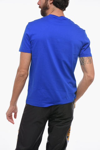 Crew Neck MEDUSA Cotton T-Shirt with Maxi Print