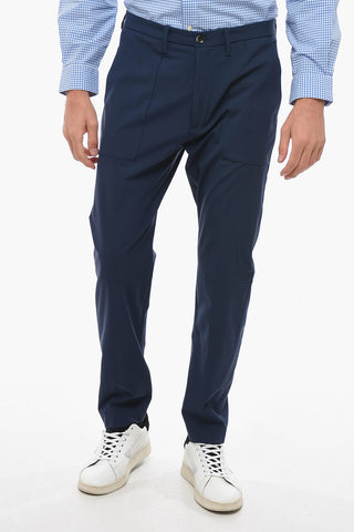 Pantaloni Regular Fit con Dettagli a Taglio Vivo