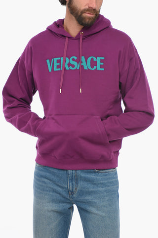 Fleece Cotton Hoodie with Terry Logo