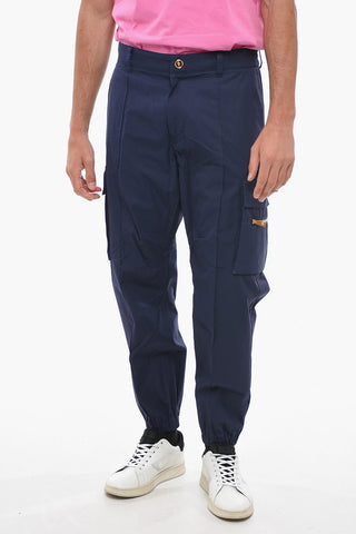Cotton Cargo Pants with Jewel Drawstring