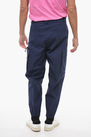 Cotton Cargo Pants with Jewel Drawstring