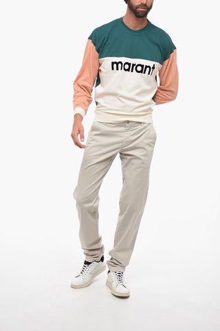 Felpa in Cotone Piquet AFTONE con Logo Floccato