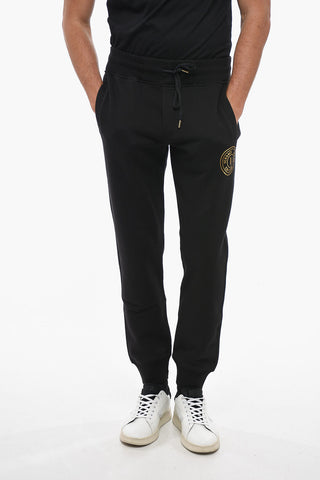JEANS COUTURE Cotton Sweatpants with Lamè Print