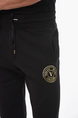 JEANS COUTURE Cotton Sweatpants with Lamè Print