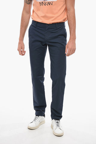 GIORGIO Pantaloni Chino in Cotone con Passanti
