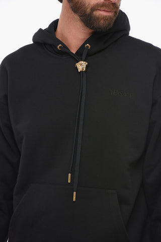Felpa Hoodie in Cotone con Coulisse Gioiello