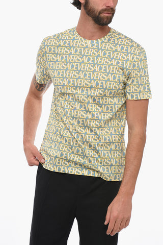 Crew Neck Monogram Cotton T-Shirt