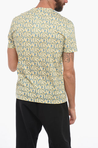 Crew Neck Monogram Cotton T-Shirt