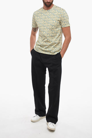 Crew Neck Monogram Cotton T-Shirt