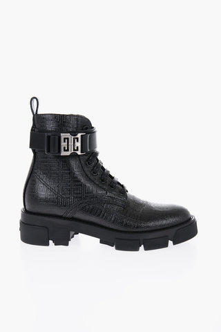 Lace-up TERRA Coated Canvas Combat Booties