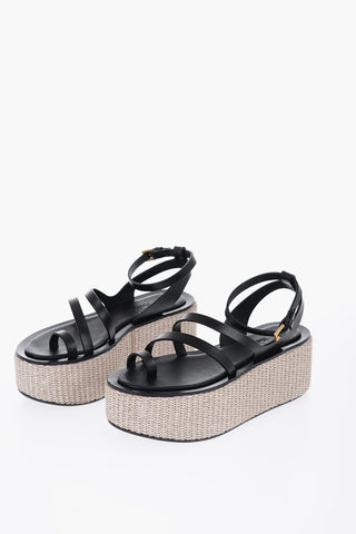 Leather Sandals With Platform 6 cm