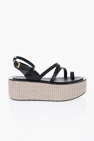 Leather Sandals With Platform 6 cm
