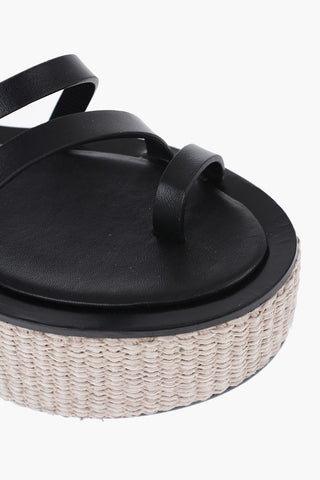 Leather Sandals With Platform 6 cm