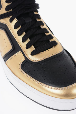 Metallized Leather High-top Sneakers