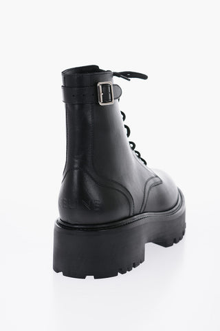 Anfibi In Pelle BULKY Con Suola Borchiata