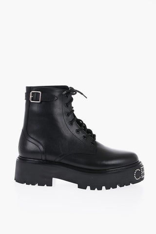 Anfibi In Pelle BULKY Con Suola Borchiata