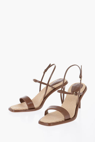 Leather Sandals With Strap Heel 8 cm