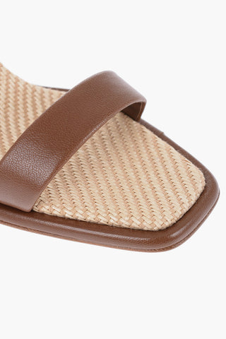 Leather Sandals With Strap Heel 8 cm
