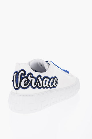 Leather COLLEGE Low-Top Sneakers With Embroidered Logo