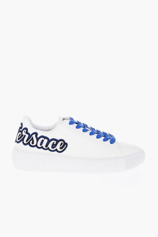 Leather COLLEGE Low-Top Sneakers With Embroidered Logo