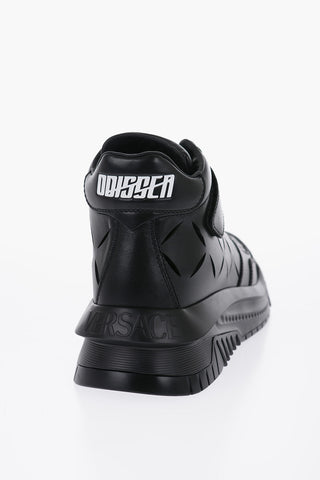 Sneakers High-Top In Pelle Con Cutouts