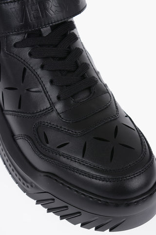 Sneakers High-Top In Pelle Con Cutouts