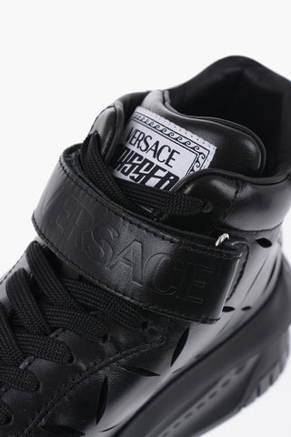 Sneakers High-Top In Pelle Con Cutouts