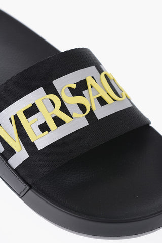 Slides In Tessuto Con Stampa Logo
