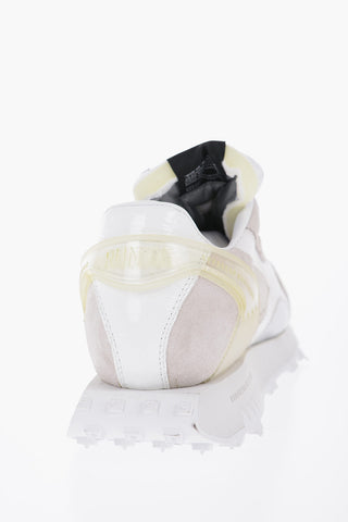 Two-Tone Mesh Leather Low-Top Sneakers