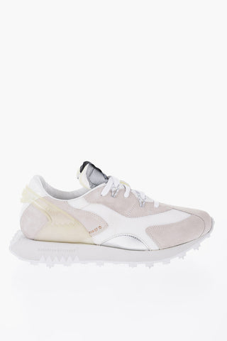 Two-Tone Mesh Leather Low-Top Sneakers