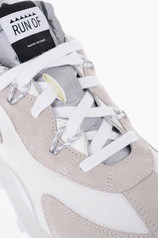 Two-Tone Mesh Leather Low-Top Sneakers