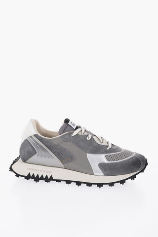 Sneakers Basse in Pelle Bicolore In Mesh