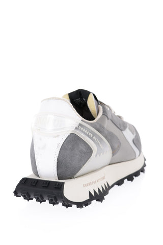 Sneakers Basse in Pelle Bicolore In Mesh