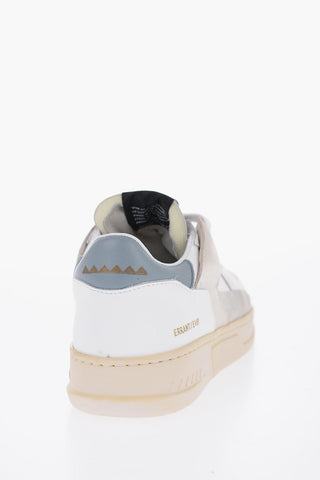 Two-Tone Perforated Leather Low-Top Sneakers
