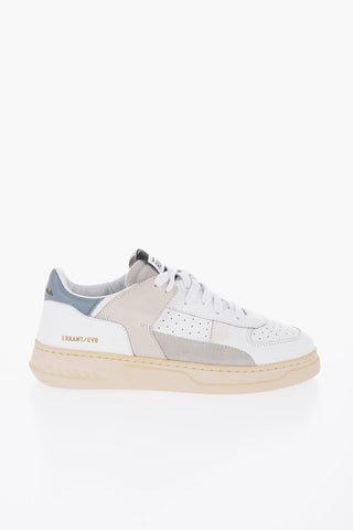 Two-Tone Perforated Leather Low-Top Sneakers