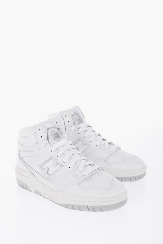 Solid Color Leather High-Top Sneakers