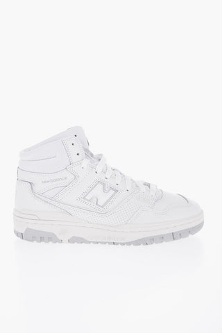 Solid Color Leather High-Top Sneakers