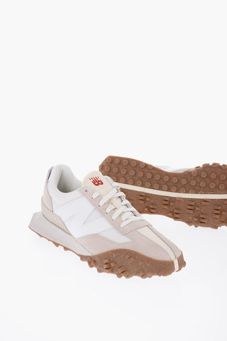 Two-Tone Suede  Details Low-Top Sneakers
