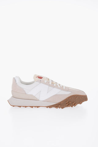 Two-Tone Suede  Details Low-Top Sneakers
