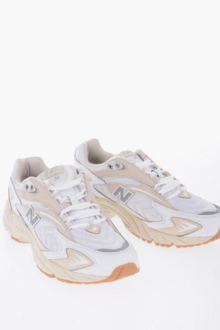 Faux Leather and Fabric Low Top Sneakers