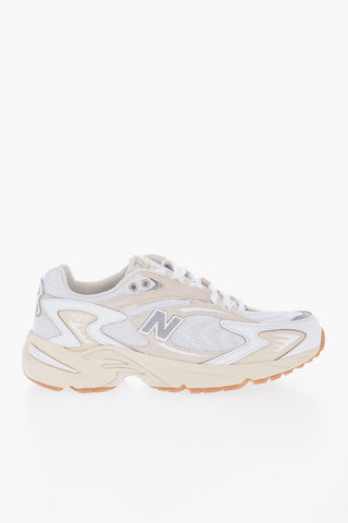 Faux Leather and Fabric Low Top Sneakers