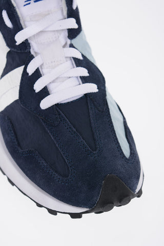 Two-Tone Suede  Details Low-Top Sneakers
