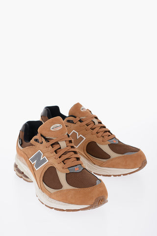 Suede and Mesh Low-Top Sneakers with Patch Logo