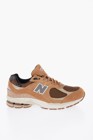 Suede and Mesh Low-Top Sneakers with Patch Logo