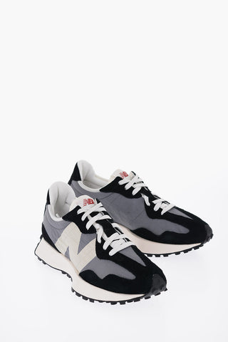 Two-Tone Suede  Details Low-Top Sneakers