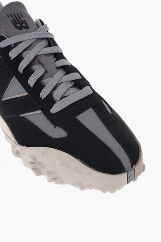 Contrasting Sole Suede and Leather Low-Top Sneakers